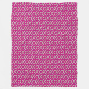 Pink Glitzy Silver XOXO Verjaardag Fleece Deken
