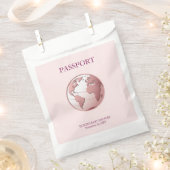 Pink Globe Passport Travel Baby Shower Bedankzakje (Geknipt)