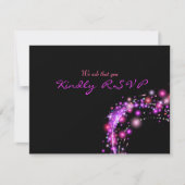 PINK GLOWING STARS Bat Mitzvah Reply Card RSVP Kaartje (Voorkant)