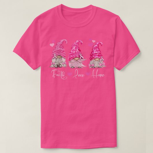 Pink Gnome Breast Cancer Awareness 2424 T-shirt (Design voorkant)