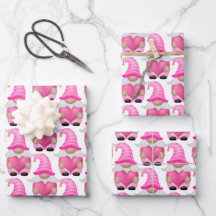 Pink Gnomes Hearts Woodland Scandinavian Cute