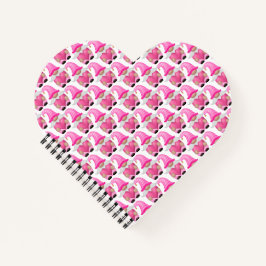 Pink Gnomes Hearts Woodland Scandinavian Cute Notitieboek