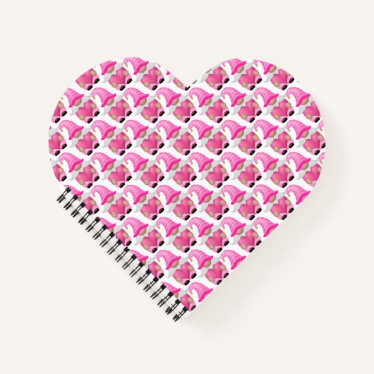 Pink Gnomes Hearts Woodland Scandinavian Cute Notitieboek (Voorkant)