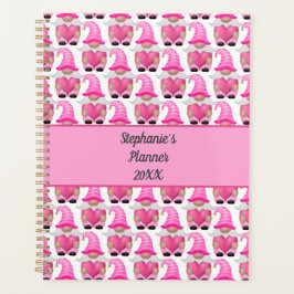 Pink Gnomes Hearts Woodland Scandinavian Cute Planner