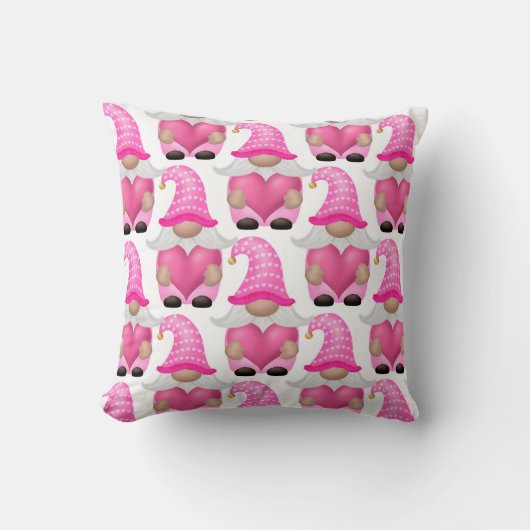 Pink Gnomes Woodland Scandinavian Cute Schattig Kussen (Voorkant)