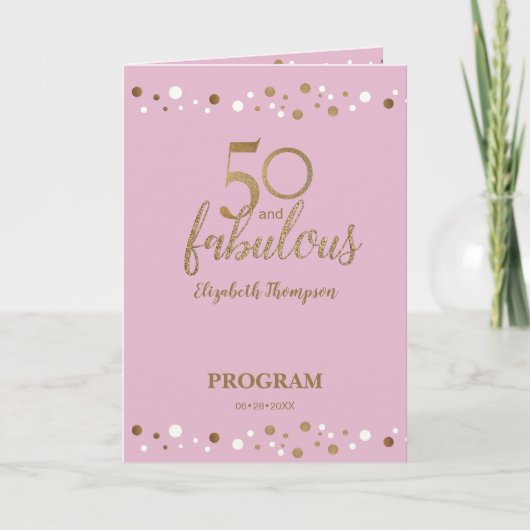 Pink Gold 50 & fabulous 50eth Birthday Programme Programma (Voorkant)