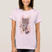 Pink Gold Abstract Leopard Cheetah Graphic T-shirt (Voorkant)