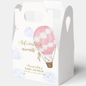 Pink Gold Adventure Hot Air Balloon Baby shower Bedankdoosjes (Open)