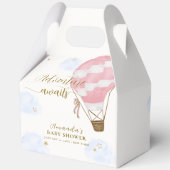 Pink Gold Adventure Hot Air Balloon Baby shower Bedankdoosjes (Achterkant)