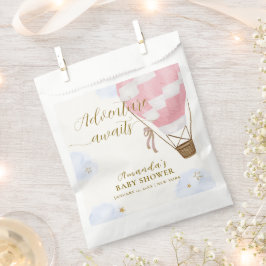 Pink Gold Adventure Hot Air Balloon Baby shower Bedankzakje