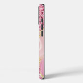 Pink Gold Agaat Marble Name Script Case-Mate iPhone Case (Achterkant / Links)