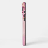 Pink Gold Agaat Marble Name Script iPhone Hoesje (Linkerkant)