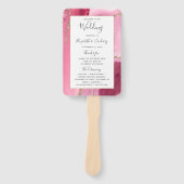 Pink Gold Agate Wedding Program Handwaaier (Voorkant)