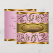 Pink Gold All Occasion Party Uitnodigingen (Voorkant / Achterkant)