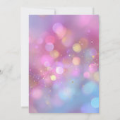 Pink Gold and Blue Bokeh 50th Birthday Kaart (Achterkant)