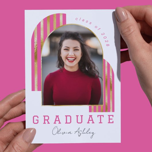 Pink Gold Arch Foto Afstuderen Kaart