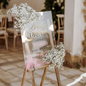 Pink Gold Baby of our Dreams Baby Shower Welcome Acryl Bord