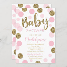 Pink Gold Baby shower Confetti Girl