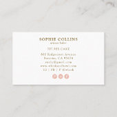 Pink Gold Baker Waterverf Baker Pastry Chef Visitekaartje (Achterkant)