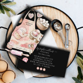 Pink Gold Baker Waterverf Baker Pastry Chef Zwart Visitekaartje