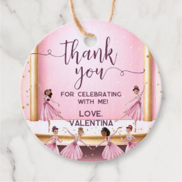 Pink & Gold Ballet Stage Ballerina Dank u Bedankjes Labels