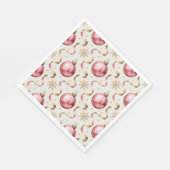 Pink Gold Bauble Luxury Christmas Holiday Servet (Hoek)