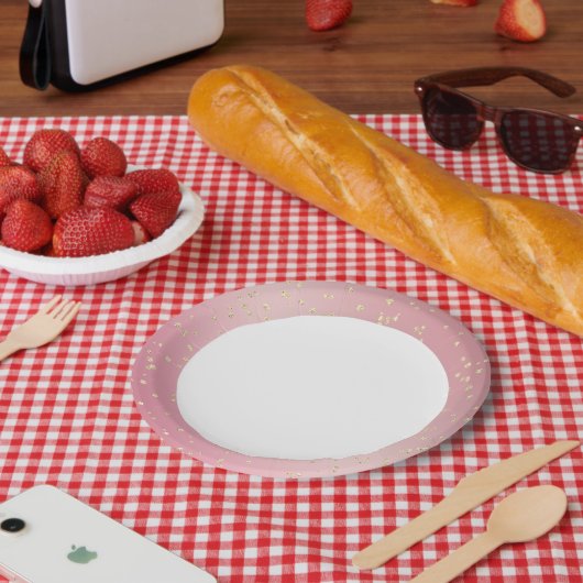 Pink Gold Bling Verjaardag Papieren Bordje (Picknick)