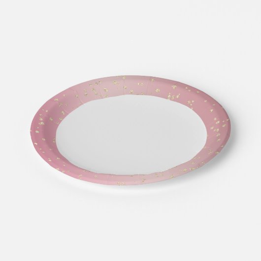 Pink Gold Bling Verjaardag Papieren Bordje (Gekanteld)