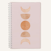 Pink & Gold Boho Moon Phases Journal Notitieboek (Voorkant)