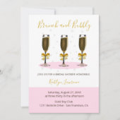Pink Gold Brunch and Bubbly Bridal Shower Kaart (Voorkant)