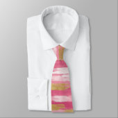 Pink Gold Brushstroke Style Neck Tie Stropdas (Gebonden)