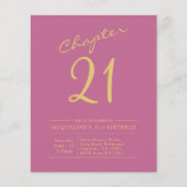 Pink Gold Budget 21e verjaardag Uitnodiging Flyer (Voorkant)
