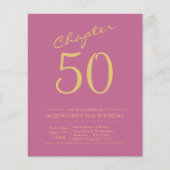 Pink Gold Budget 50e verjaardag Uitnodiging Flyer (Voorkant)