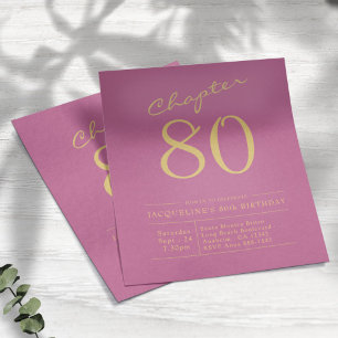 Pink Gold Budget 80e verjaardag Uitnodiging Flyer