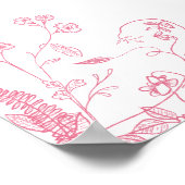 Pink Gold Butterfly Quinceañera Welkom Poster (Hoek)