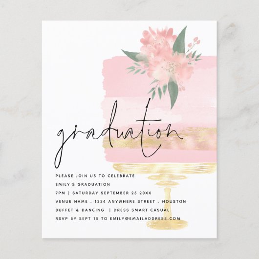 Pink Gold Cake Graduparty (Voorkant)