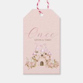 Pink Gold Castle Princess Baby shower Cadeaulabel