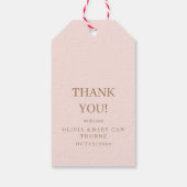 Pink Gold Castle Princess Baby shower Cadeaulabel (Achterkant)