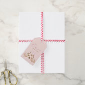 Pink Gold Castle Princess Baby shower Cadeaulabel (Met Touw)