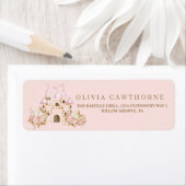 Pink Gold Castle Princess Baby shower Etiket (Insitu)