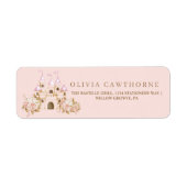 Pink Gold Castle Princess Baby shower Etiket (Voorkant)