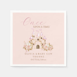 Pink Gold Castle Princess Baby shower Servet