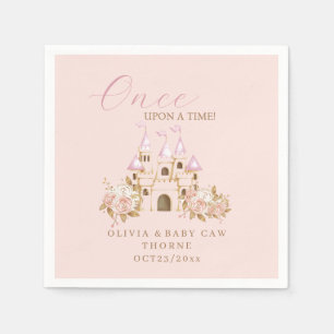 Pink Gold Castle Princess Baby shower Servet
