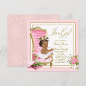 Pink Gold Chair Etnische Princess Pearl Baby showe Kaart (Voorkant / Achterkant)