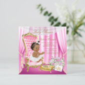 Pink Gold Chair Etnische Princess Pearl Baby showe Kaart (Staand voorkant)