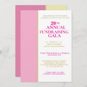  Pink & Gold Charity Fondsenwervingsgala Kaart (Voorkant / Achterkant)