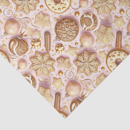 Pink Gold Christmas Pattern#12 ID1009 Wrapping Tissuepapier (Detail)