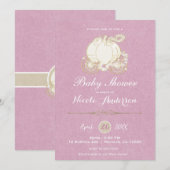 Pink Gold Cinderella Carriage Baby shower Kaart (Voorkant / Achterkant)