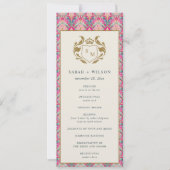 Pink Gold Classy Floral Laurel Wedding Programma (Voorkant)