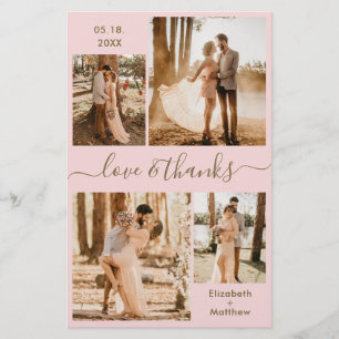 Pink Gold Collage Weddenschap Bedankt Flyer